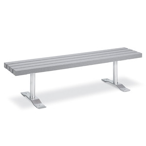 FBM6G - 6' Flat Recycled Plastic Bench with Galvanized Frame