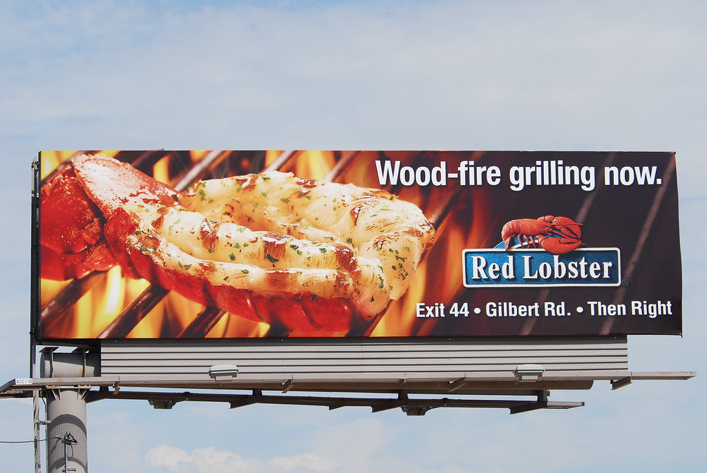 Wood-fire grilling now at Red Lobster - Santan Freeway Loop 202 billboard