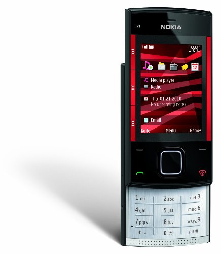 Nokia X3 Slider Unlocked GSM Phone with 3.5 MP Camera and 2 GB SD Slot--US Version with US Warranty (Red/ Black)