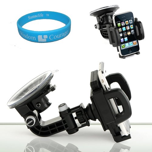 Universal Phone Mount Holder for Samsung Galaxy S II (Galaxy S2) Epic 4G Touch Android Smartphone + SumacLife TM Wisdom*Courage Wristband