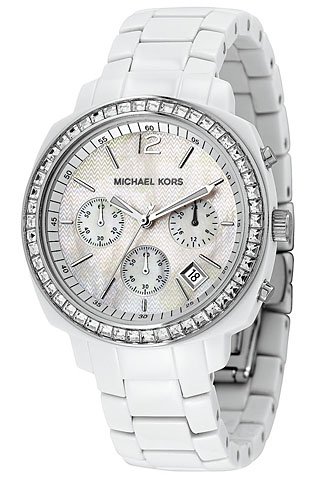 Michael Kors Quartz, Mother of Pearl Dial with White Acrylic Link Band - Womens Watch MK5079