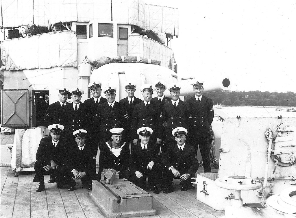 THE HMAS ADELAIDE PROJECT with Graeme Andrews. Petty Officers of the ship, Circa 1940 - Photo GKAC.