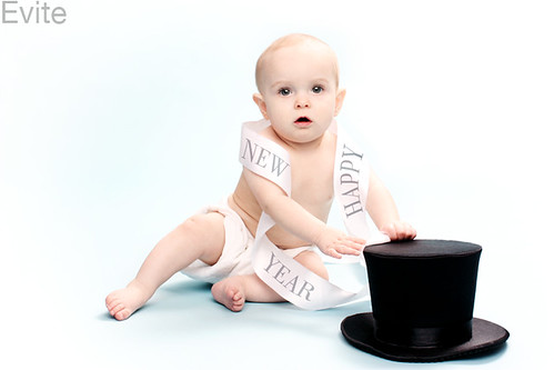 Evite Copyrighted: Greta as Baby New Year 2010!