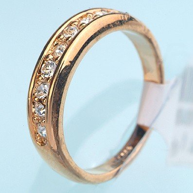 Free Shipping New 18k Yellow Gold Plated Clear Cz Wedding Band Ring 110504 Size 9