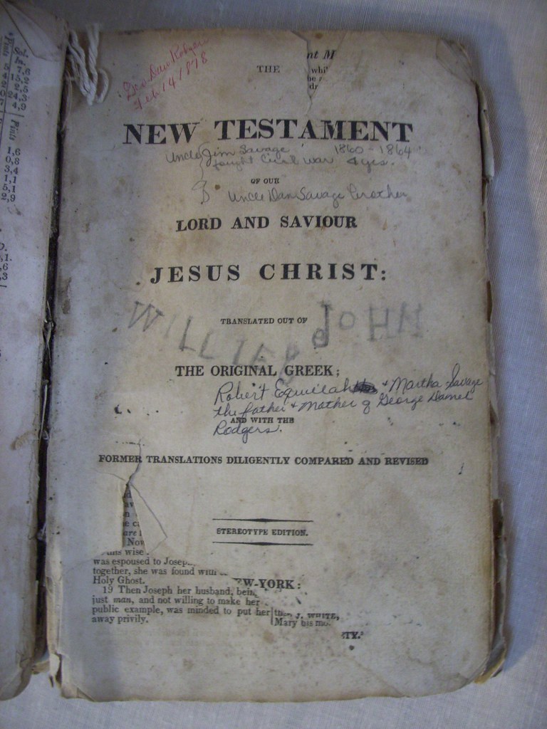 Rodgers Family Bible - New Testament cover