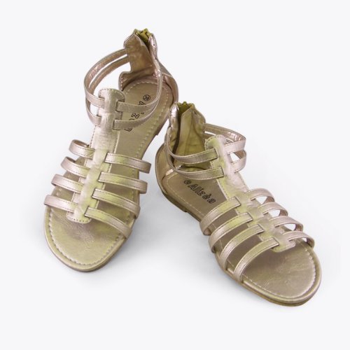 Fashion Light Gold Flats Sandals Womens Shoes US11