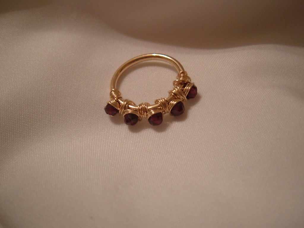 Garnet and gold ring