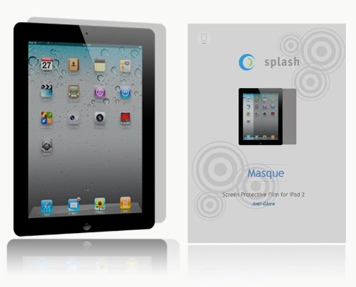 splash Masque Screen Protector Film Matte Clear (Anti-Glare) for Apple iPad 2 2nd Generation (3-Pack) NEWEST MODEL