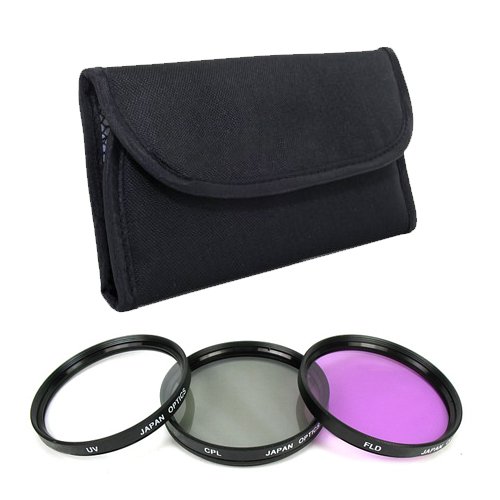 .. 58mm Multi-Coated 3 Piece Filter Kit (UV CPL FLD) For The Canon Digital EOS Rebel T3, T3i, T2i, T1i, Digital SLR Cameras Which Use Any Of These (18-55mm, 75-300mm, 50mm 1.4 , 55-250mm) Lenses