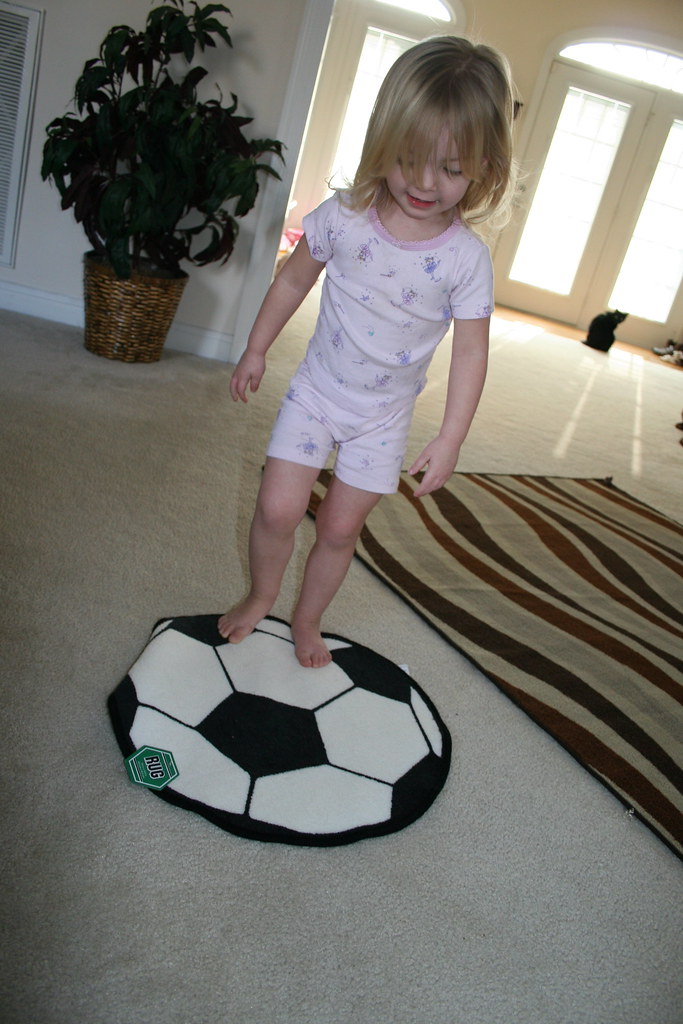 The Egg Bunny brought me a Soccer Rug!!!