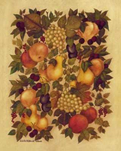 Floral Fruit Basket by Judith Gibson 8.00X10.00. Art Poster Print