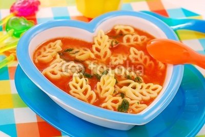 Wallmonkeys Peel and Stick Wall Decals - Tomato Soup with Pasta for Child - 24