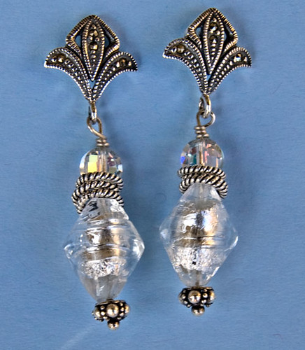 Murano Silver Foil Earrings