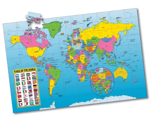 The Learning Journey Puzzle Doubles Puzzle & Poster Series Map of the World Floor Puzzle
