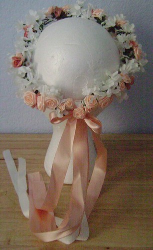 Peach and White Flower Head Wreath - Child Size
