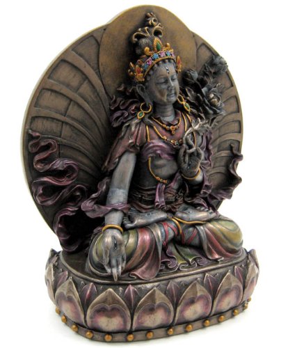 White Tara, Buddhist Goddess of Compassion and Longevity Statue, 6 Inches