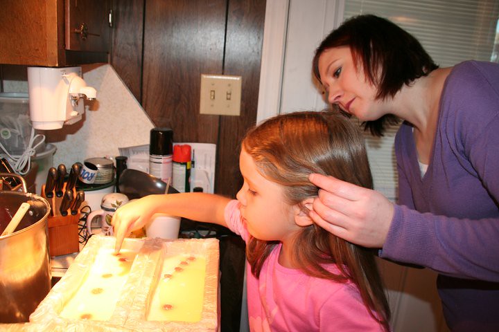 Maddie and Me Making Bayberry Melt and Pour Soap