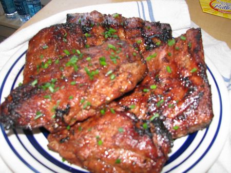Slow cooked pork ribs
