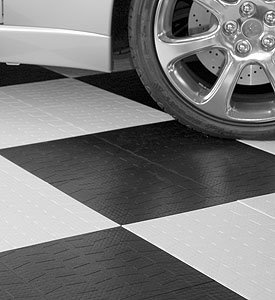 Garage Floor Tiles - Tire Tread - Red