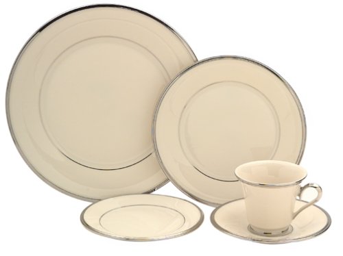 Lenox Solitaire Platinum-Banded Fine China 5-Piece Place Setting, Service for 1
