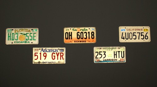 licence plates in dark
