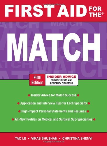 First Aid for the Match, Fifth Edition (First Aid Series)