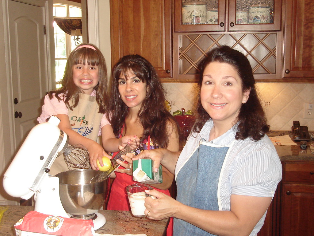 Baking with my sister, April and niece, Julia