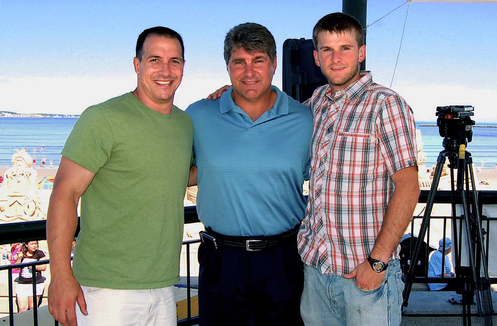Aaron and Adam with Ray Bourque on Revere Beach - July 7, 2007
