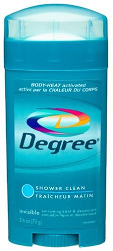Degree Antiperspirant & Deodorant Invisible Solid, Shower Clean, 2.6-Ounce Sticks in 2-Count Packages (Pack of 6)