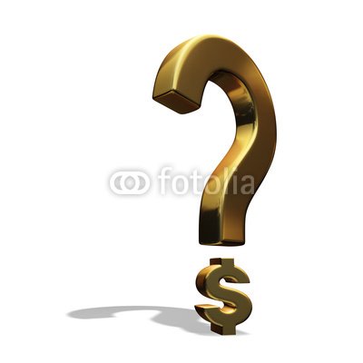 Wallmonkeys Peel and Stick Wall Decals - Question Mark Incorporating Dollar Sign and Casting Shadow - 24