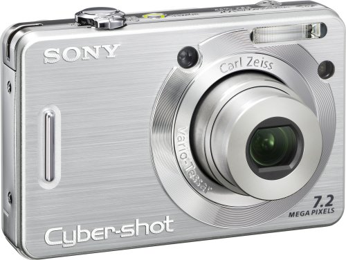 Sony Cybershot DSCW55 7.2MP Digital Camera with 3x Optical Zoom (Silver)