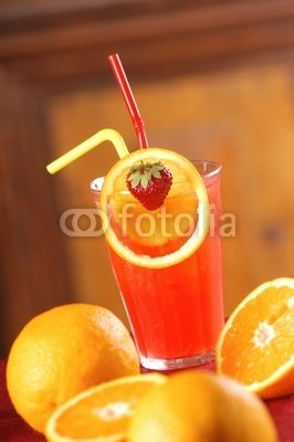 Wallmonkeys Peel and Stick Wall Decals - Red Grapefruit Cocktail - 24