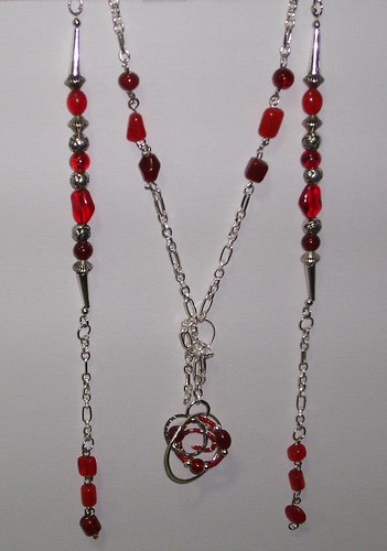 sterling and red 2 strands in collection