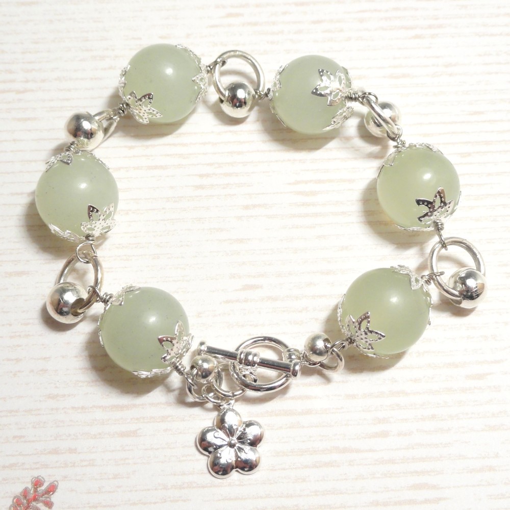 Jade Bracelet with Silver - Calm Breeze