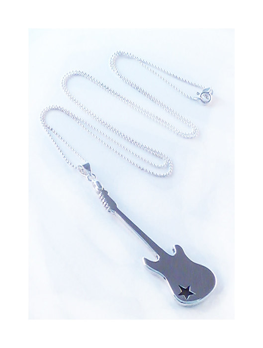 STERLING SILVER Fender Electric Guitar PENDANT Necklace@USD69.95