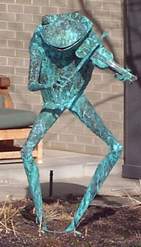 Statue -- Frog Playing Violin