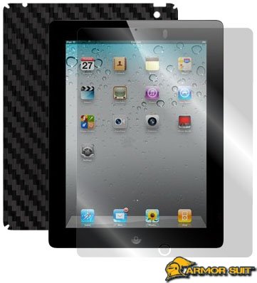 ArmorSuit MilitaryShield - Apple iPad 2 Black Carbon Fiber Film Shield + Screen Protector with Lifetime Replacements
