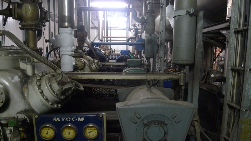 Refrigeration engine room in Sivafrost's refrigerated warehouse