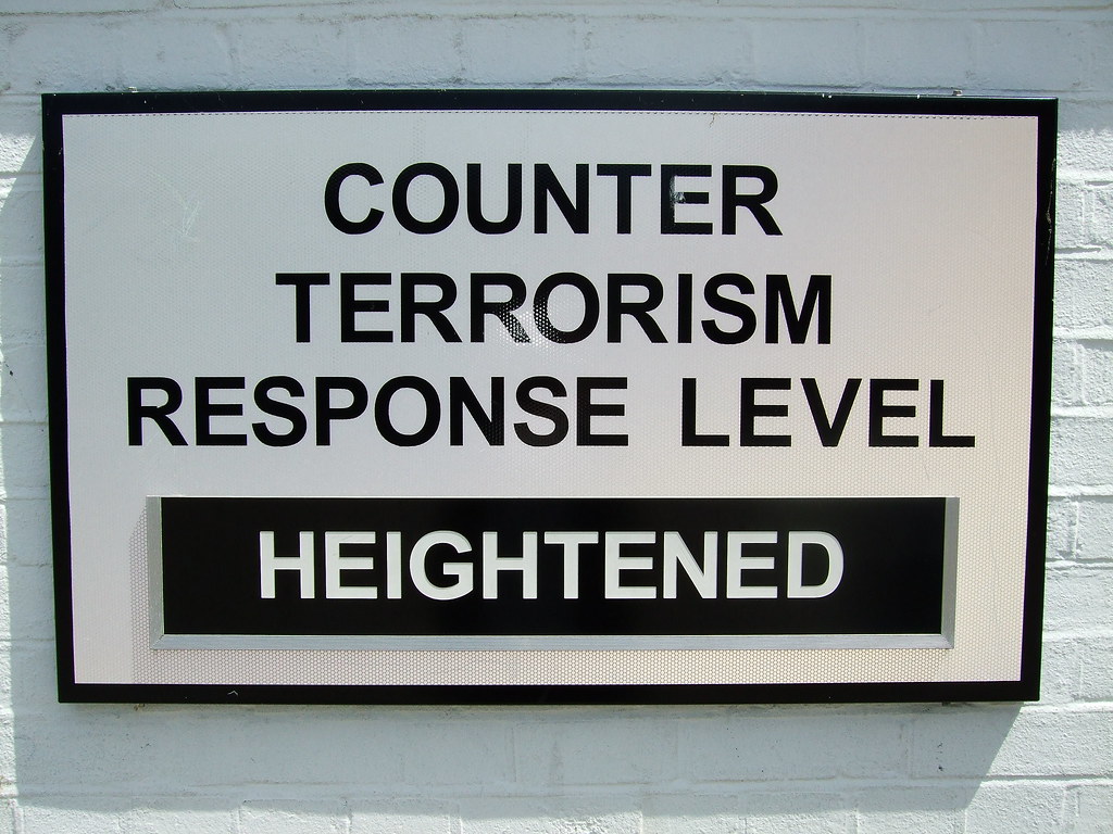 Counter terrorism heightened sign