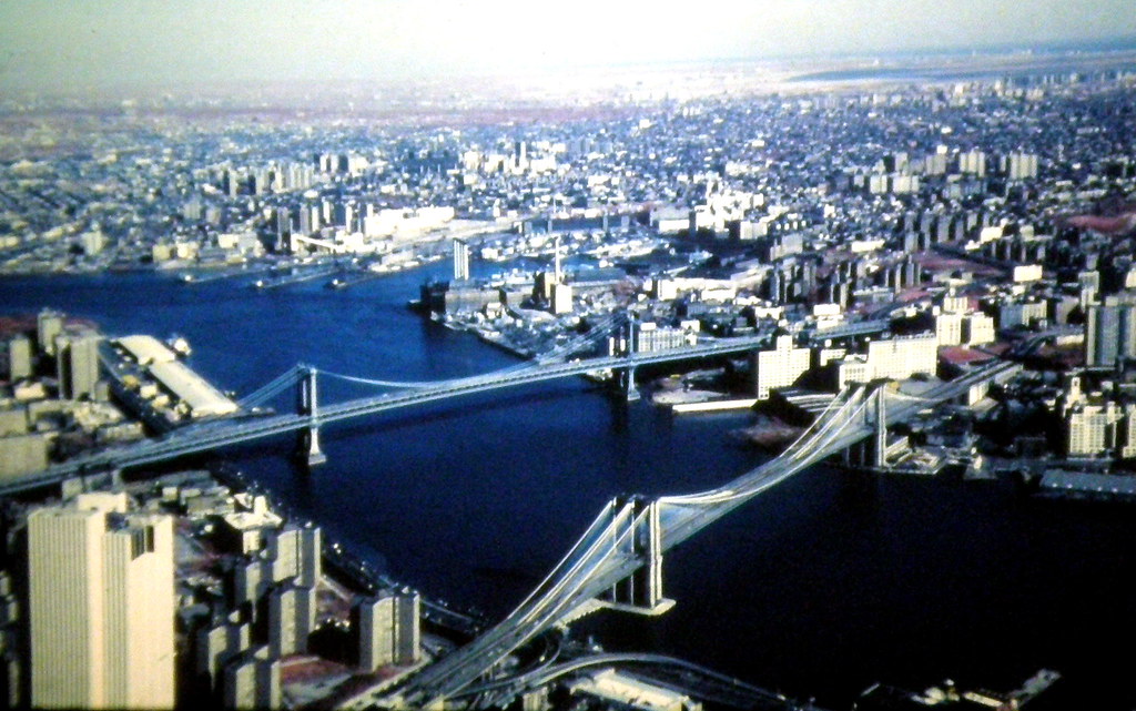 looking to brooklyn and queens from top of world trade center 1977