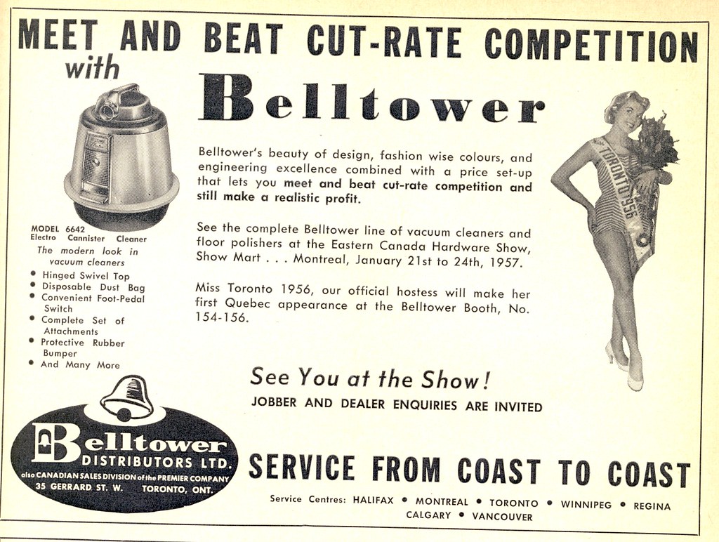 Ad  For Belltower  with Miss Toronto of 1956