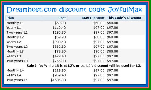 dreamhost max discount: Code - JoyfulMax