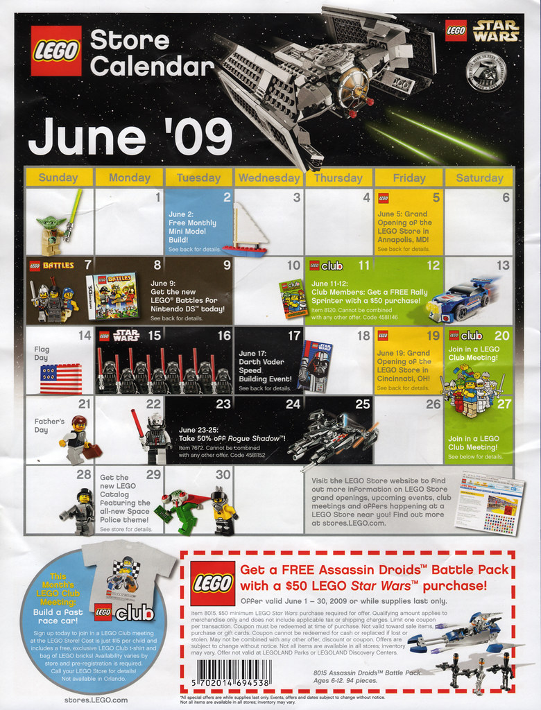 LEGO Store Calendar June '09 - Front