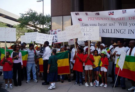 Ethiopian Protest Rally in Houston, Texas