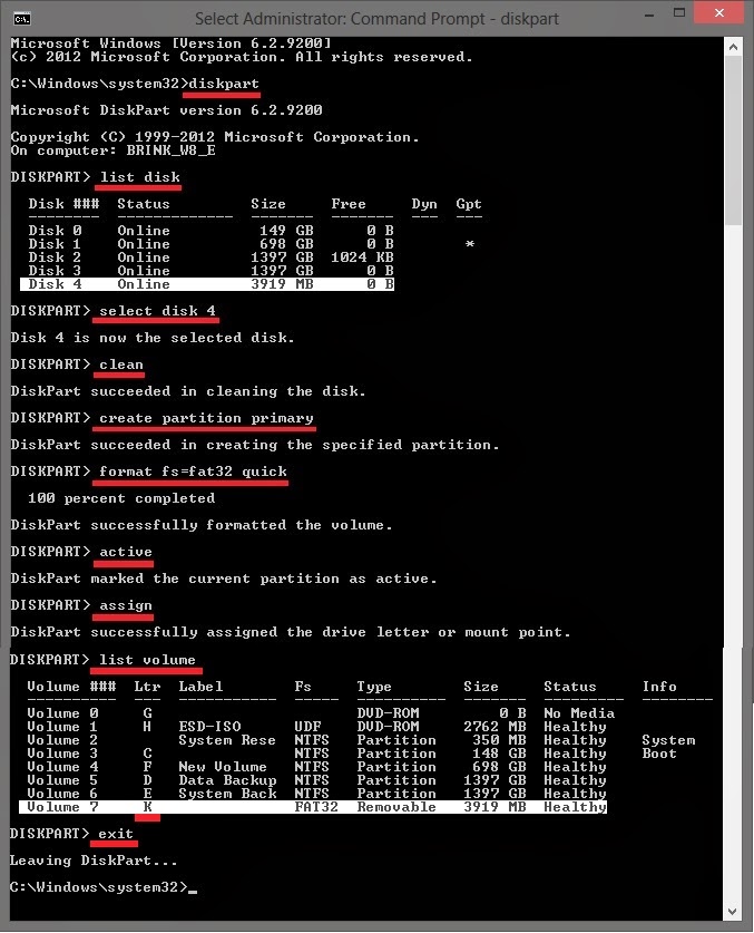 bootable pendrive command prompt