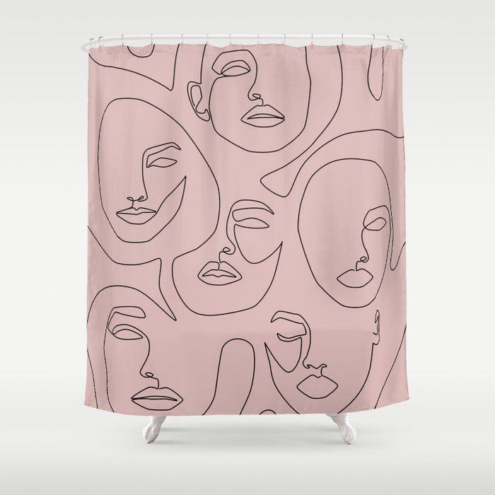 Shop Blush Faces Shower Curtain from Society6 on Openhaus