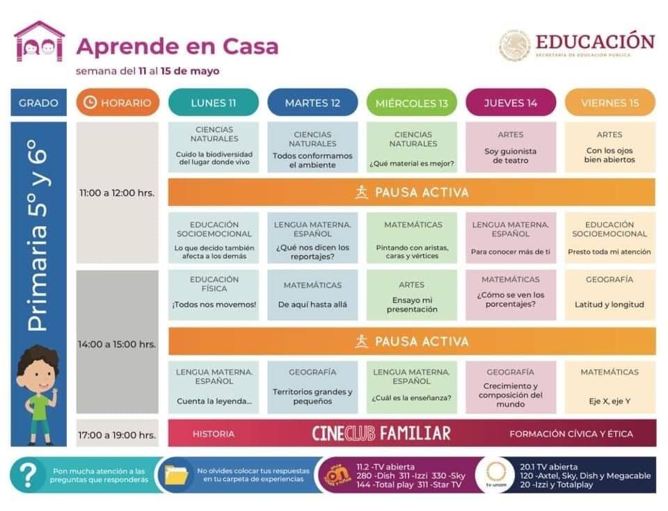 #AprendeEnCasa - 11 de mayo - 5° y 6° Primaria