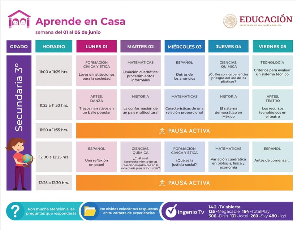 #AprendeEnCasa - 5 de junio - 3° de Secundaria
