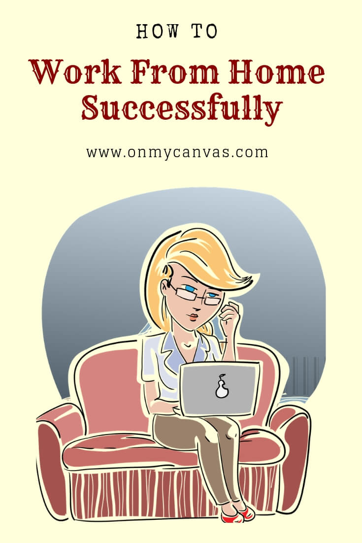 a woman who is working from home photo used as a pinterest image for how to work from home successfully article