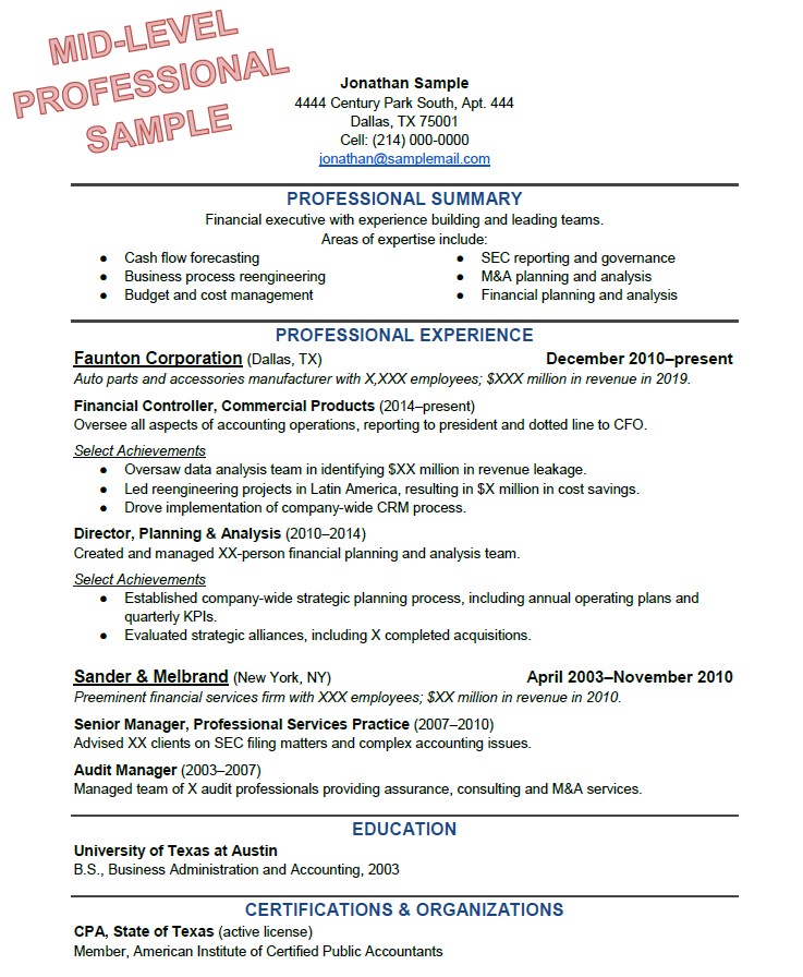 Resume Format For Experienced Person  Best Resume Format 2021 3